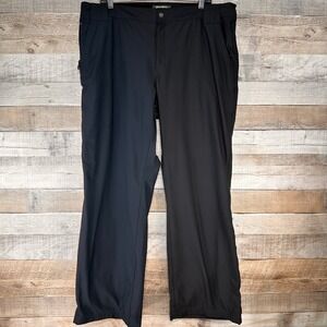 Eddie Bauer Women Plus Fleece Lined Tech Hiking Pants Black Flare Hem 20W